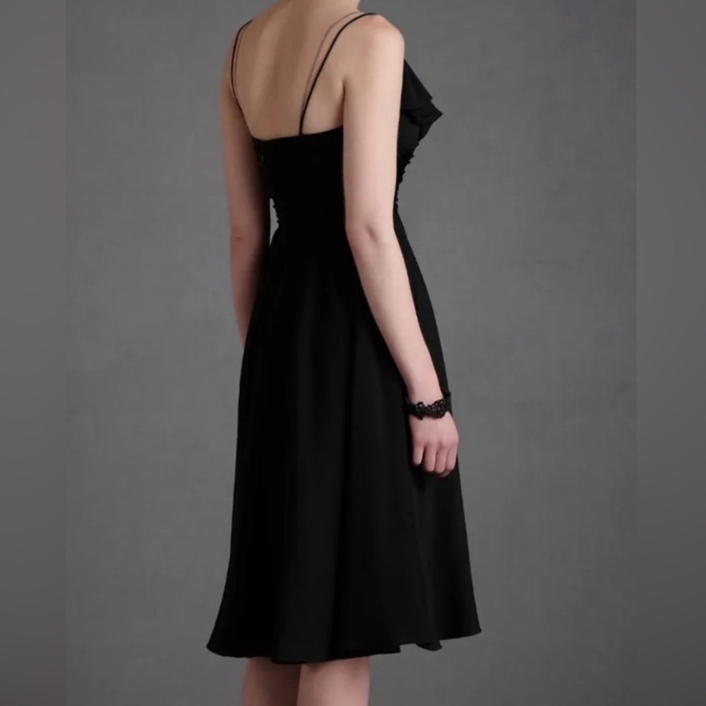 Anthropoligie Quillaree Black Ruched Sweetheart Midi Dress - Picture 3 of 7